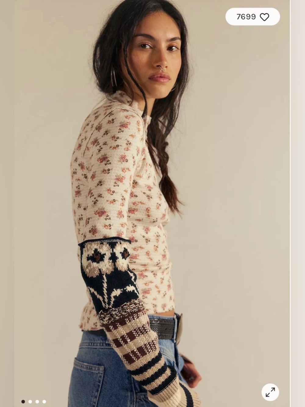 Free People We The Free Bold Bowery Cuff. NWT. Snow combo - Picture 2 of 4